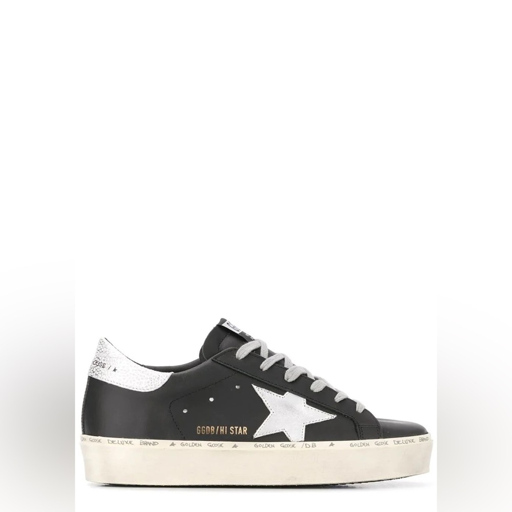 Golden Goose women’s Black Leather Sneakers with Silver Star